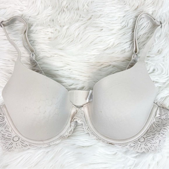 AERIE TAUPE REAL SUNNIE UNDERWIRE FULL COVERAGE BRA WITH STRETCH LACE WOMENS 32C - Picture 2 of 4